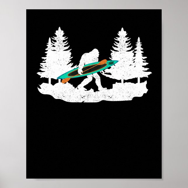 Poster Bigfoot kayak pataugeoire lac canot d'eau blanche (Devant)