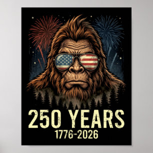 Poster Bigfoot merica feu d'artifice 4 juillet 250