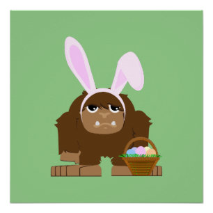 Poster Bigfoot Pâques mignon