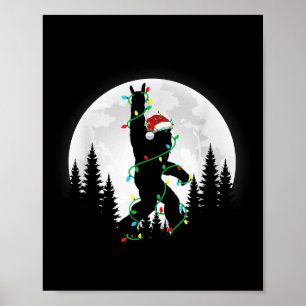 Poster Bigfoot Père Noël Feux d'arbre de Noël Funky Noël 