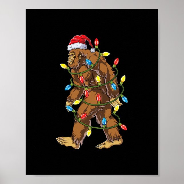 Poster bigfoot père Noël feux de noël garçons messieurs (Devant)