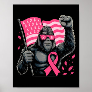 Poster Bigfoot Pink Ribbon Mois de sensibilisation au can