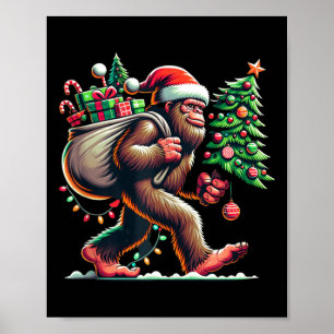 Poster Bigfoot sapin de Noël éclaire Noël garçons Sasqua 