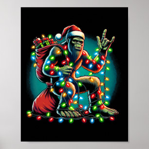 Poster Bigfoot sapin de Noël éclaire Noël garçons Sasqua 
