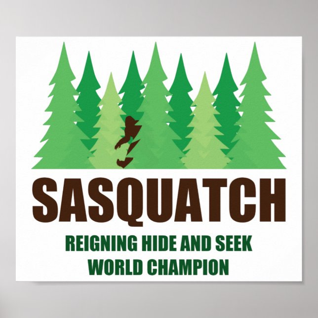 Poster Bigfoot Sasquatch Cacher et Rechercher Champion du (Devant)