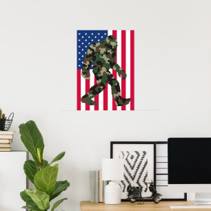 Poster Bigfoot Sasquatch Camouflage 