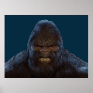 POSTER BIGFOOT SASQUATCH FACE PORTRAIT III