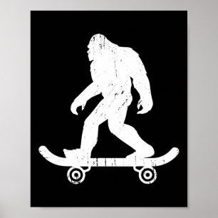 Poster Bigfoot Skateboardeur Yéti Sasquatch Skateboard 