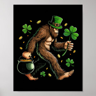 Poster Bigfoot St Patrick Funny Sasquatch Saint Pad