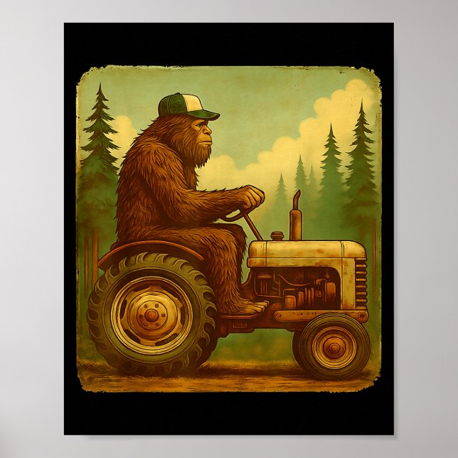 Poster Bigfoot Tractor Farmer Design For Men Farming Farm (Devant)