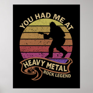 Poster Bigfoot Vous M'Avez Eu À Lourde Medal Rock Legend