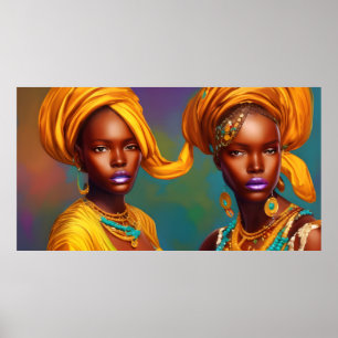 Poster bijoux en or femme princesse africaine