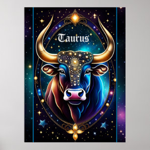 Poster Bijoux Galaxie Zodiac Taurus