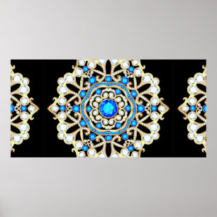 Poster Bijoux Mandala broche, élément design. Tribal