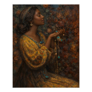 Poster Bijoux par Mostyn avec femme noire