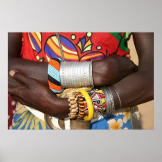 Poster Bijoux Samburu en Kenya, Afrique