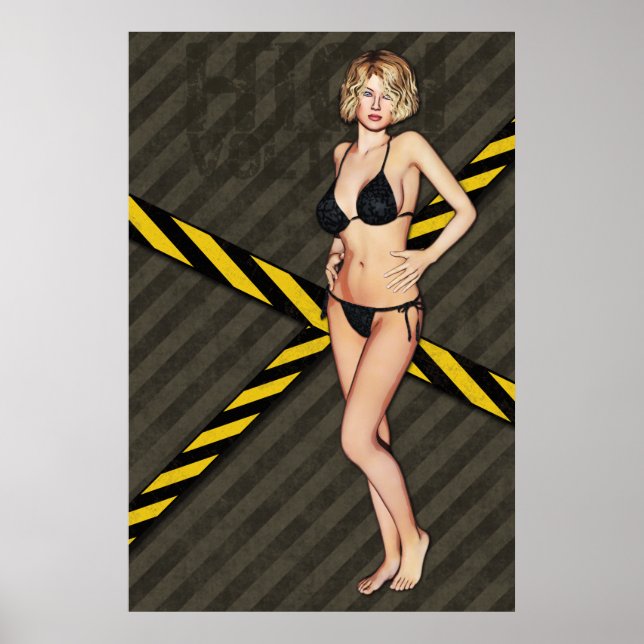 Poster Bikini Babe industriel (Devant)