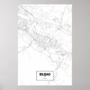 Poster Bilbao, Espagne (noir sur blanc)