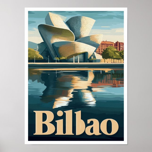 Poster Bilbao Espagne Vintage voyage d'art (Devant)