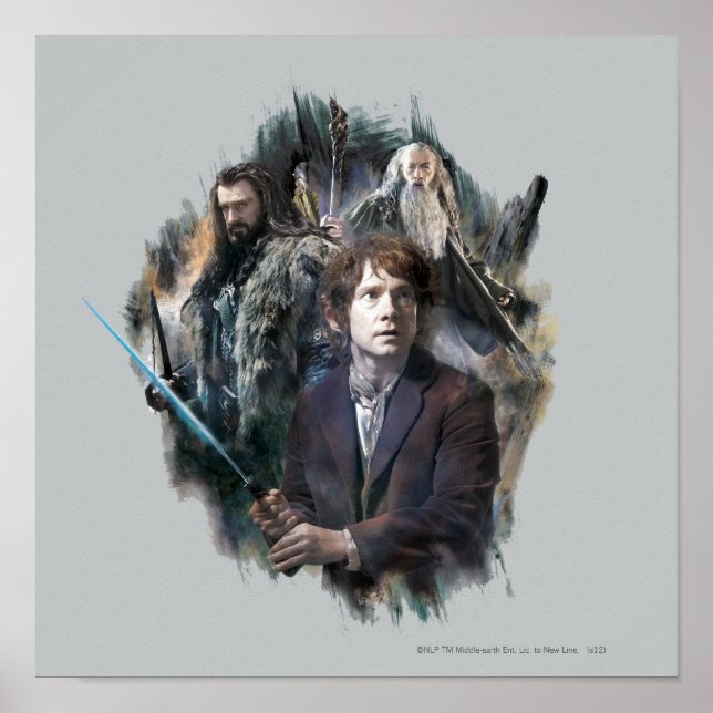 Poster BILBO BAGGINS™, THORIN OAKENSHIELD™ & Gandalf (Devant)