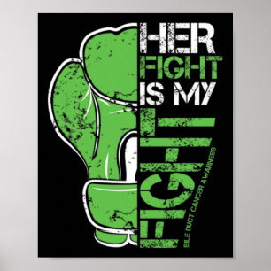 Poster Bile Duct Cancer Son combat est ma boîte de combat