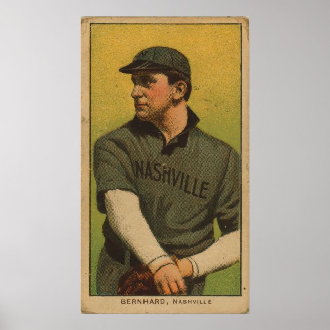 Poster Bill Bernhard, équipe de Nashville, carte de baseb (Devant)