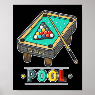 Poster Billard amusant Billard de billard jeu Thème