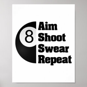 Poster Billard amusant cadeau de joueur de piscine 8-ll