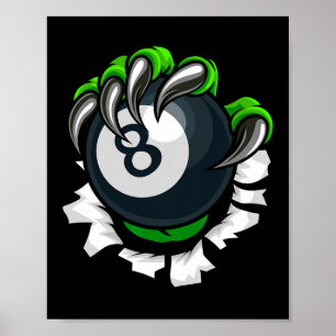 Poster Billard amusant ongles Art Billard Jouer Piscine P