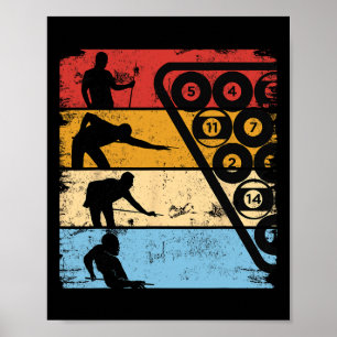 Poster Billard billard billard billard billard rétro Cue