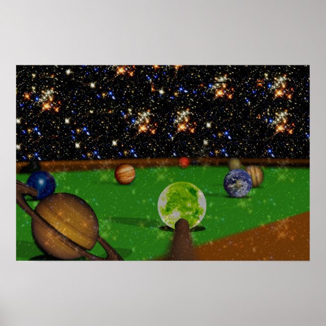Poster Billard dans l'espace (Devant)