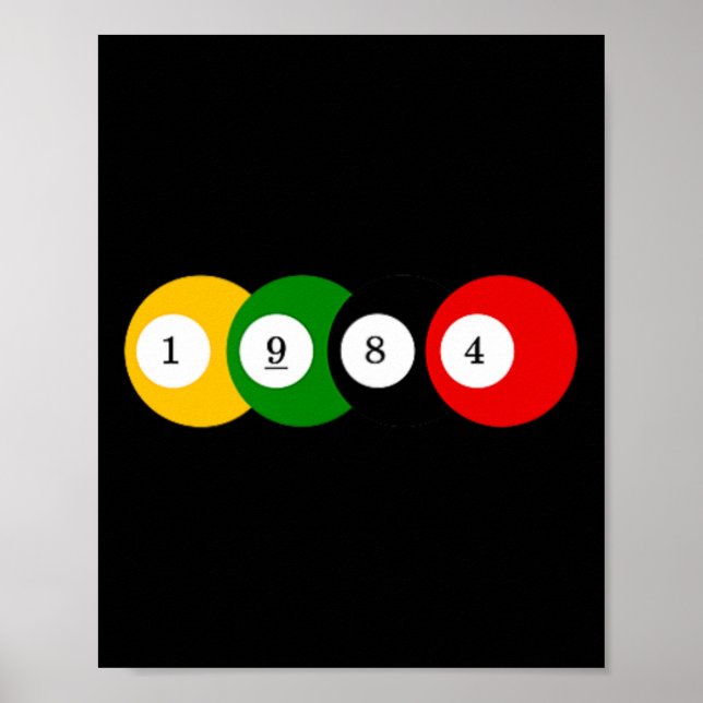 Poster Billard de billard de piscine 1984 Conception de l (Devant)