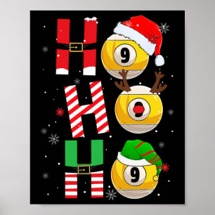 Poster Billard de Noël amusant Ho Ho Ho Xmas Correspondan