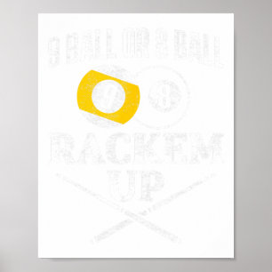 Poster Billard de piscine amusant 9 balle ou 8 boule raqu