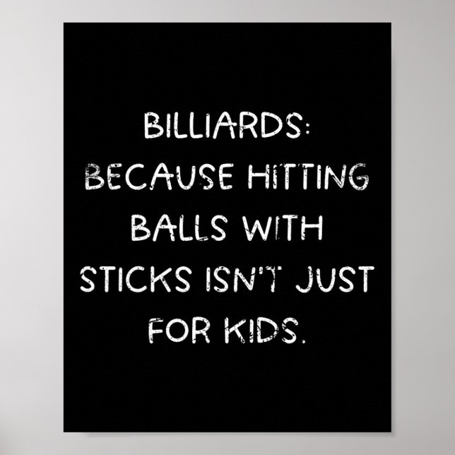 Poster Billard Humour frapper n’est pas seulement pour le (Devant)