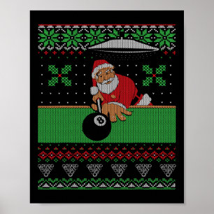 Poster Billard piscine laide style pull de Noël