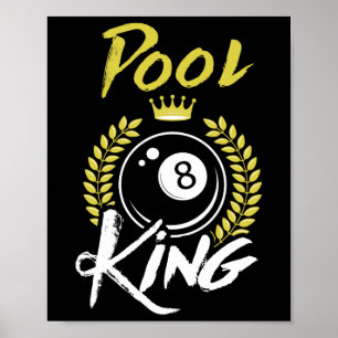 Poster Billard Pool King Shirt Funny Billard Sport Po