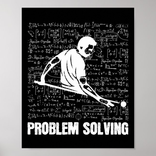 Poster Billard Problème Résoudre les joueurs Solution de  (Devant)