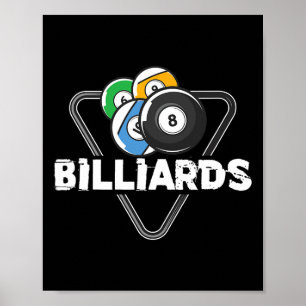 Poster Billard Rack Billard Joueur Snooker 8 Ball Cue