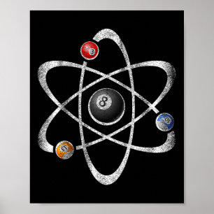 Poster Billard Salle de billard Sport Atom Science Ret Vi