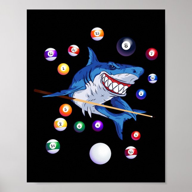 Poster Billard Shark Billard Joueur billard billard Snook (Devant)