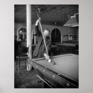 Poster Billard Trick Shot, début des années 1900