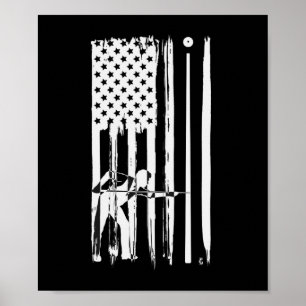 Poster Billard USA Drapeau Cue Sports Billard Pool