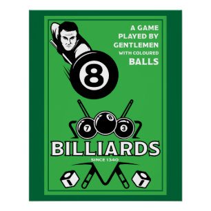 Poster Billards de poche vintage