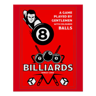Poster Billards de poche vintages
