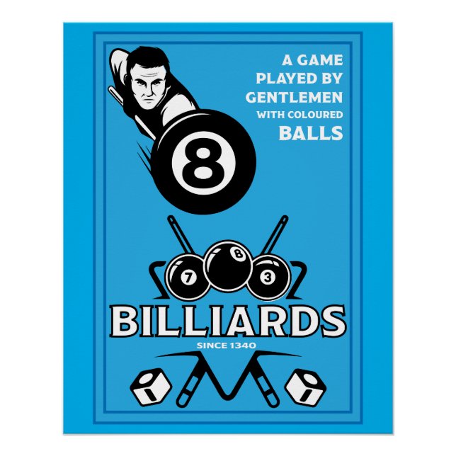 Poster Billards de poche vintages (Devant)
