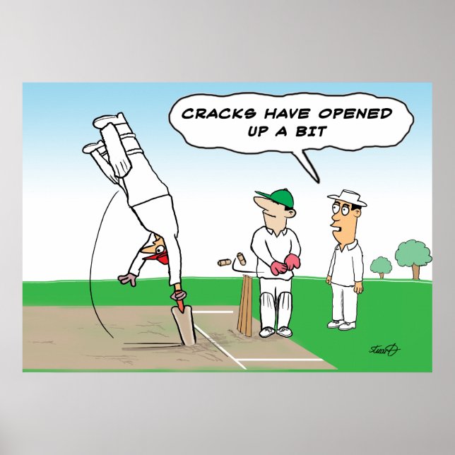 Poster Billet de cricket - Drôle cricket (Devant)