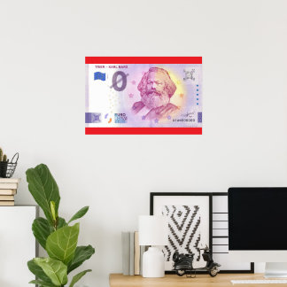 Poster Billet zéro euro Trier Karl Marx