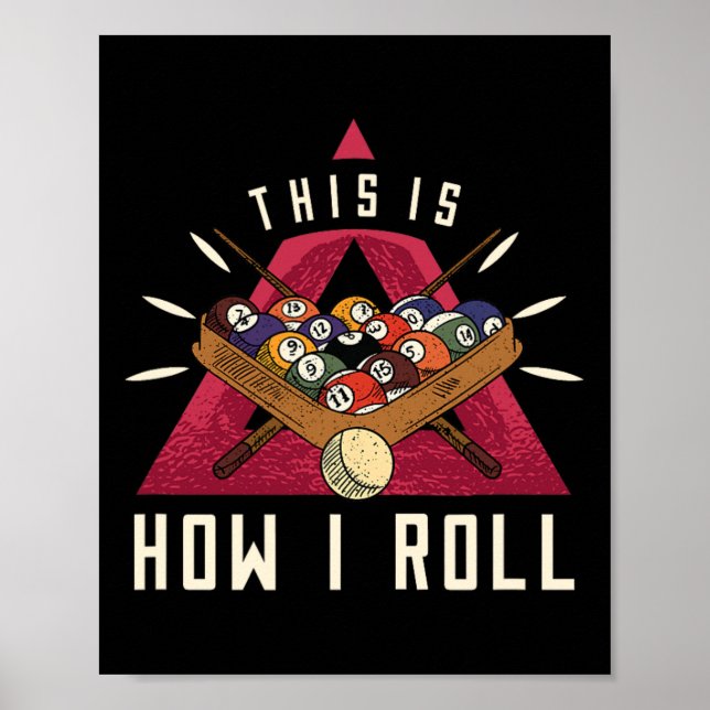 Poster Billiard I Roll Billiards Jeu Snooker Pool Billiar (Devant)