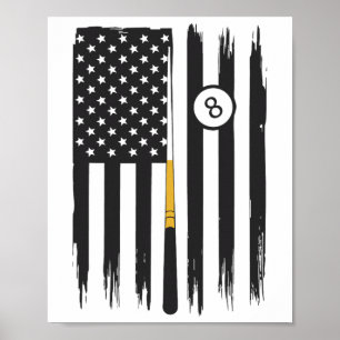 Poster Billiard Pool Player Billiards Table Etats-Unis Am